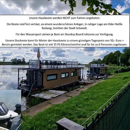 Hotel Hausboote Unteres Odertal Hausboot Kranich Schwedt Exterior foto
