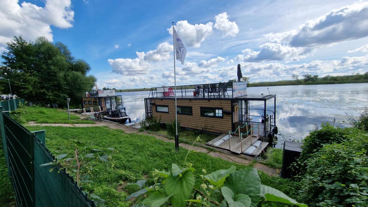Hotel Hausboote Unteres Odertal Hausboot Kranich Schwedt Exterior foto